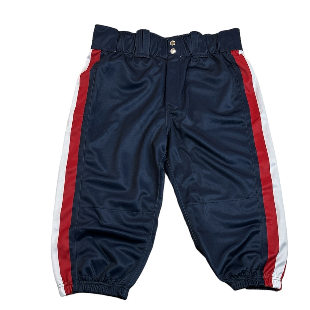 3N2 Clutch Apparel Baseball Knickers Pants Navy With Red/White Stripe Size M
